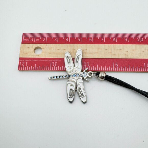 Signed A. Everson Dragonfly Pendant Canada Enamel Vintage Silver Tone Adjustable - Picture 11 of 11